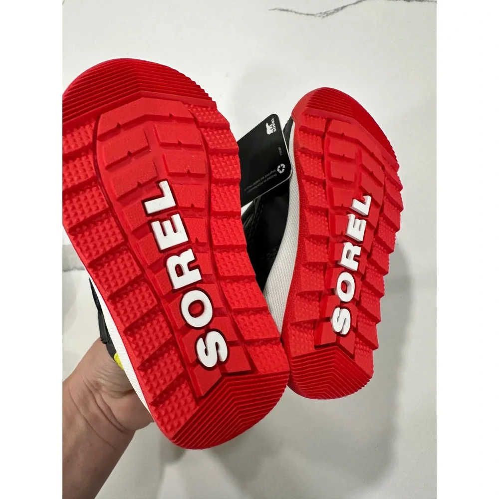 Sorel Whitney‎ II Strap Waterproof Insulated Winter Boots Grey Red Kids 5